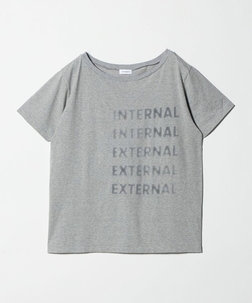ATTISESSION(アティセッション)の「<ATTISESSION>ビック オフショルダー Tシャツ(Tシャツ/カットソー・レディース・グレー系/ホワイト・FREE)」の9枚目の写真