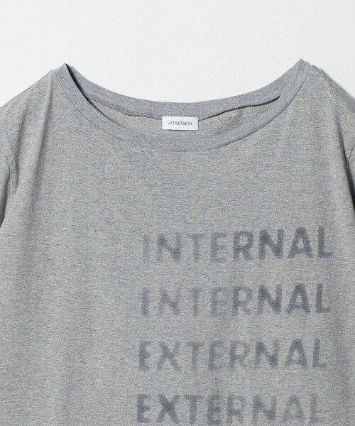 ATTISESSION(アティセッション)の「<ATTISESSION>ビック オフショルダー Tシャツ(Tシャツ/カットソー・レディース・グレー系/ホワイト・FREE)」の11枚目の写真