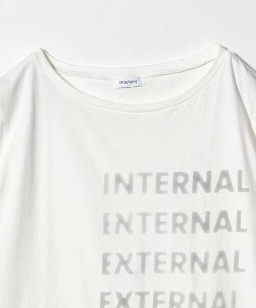 ATTISESSION(アティセッション)の「<ATTISESSION>ビック オフショルダー Tシャツ(Tシャツ/カットソー・レディース・グレー系/ホワイト・FREE)」の16枚目の写真