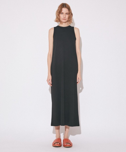beautiful people（ビューティフルピープル）の「suvin compact jerseytank-top dress（ワンピース・レディース・ブラック/オフホワイト・34/36）」の4枚目の写真