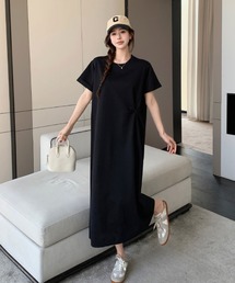 ドレープデザイン ロングワンピース