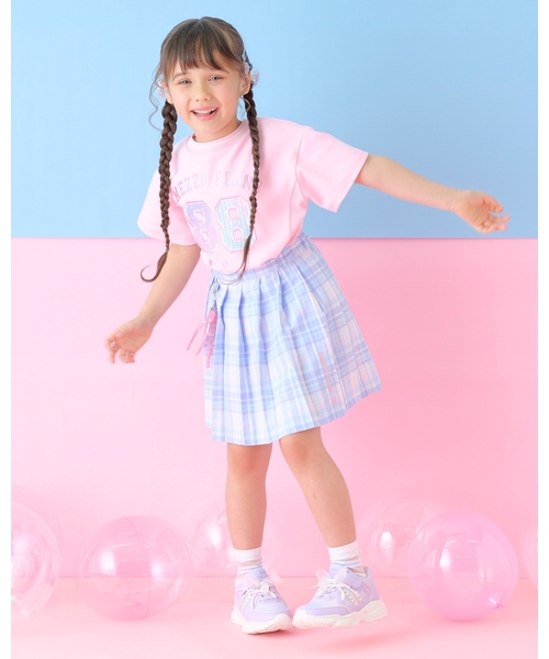 mezzo piano（メゾピアノ）の「チャームつき　チェックプリーツスカパン（スカート・キッズ・ラベンダー/カラフル・140cm/130cm/120cm）」の18枚目の写真