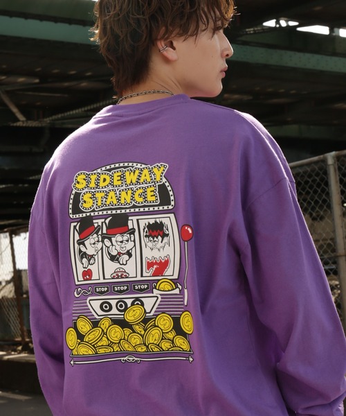 En serio TOKYO(エンソリオトーキョー)の「【SIDEWAYSTANCE】スロット長袖Tシャツ SIDE23-211(Tシャツ/カットソー・メンズ・ブラック/パープル/ホワイト・SMALL/MEDIUM/LARGE/X-LARGE)」の3枚目の写真
