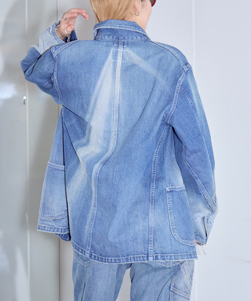 Lee(リー)の「LEE VINTAGE LOCO JACKET LM7320:デニムジャケット(デニムジャケット・レディース・ネイビー・MEDIUM)」の2枚目の写真