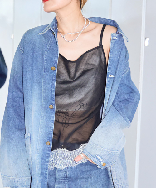Lee(リー)の「LEE VINTAGE LOCO JACKET LM7320:デニムジャケット(デニムジャケット・レディース・ネイビー・MEDIUM)」の4枚目の写真