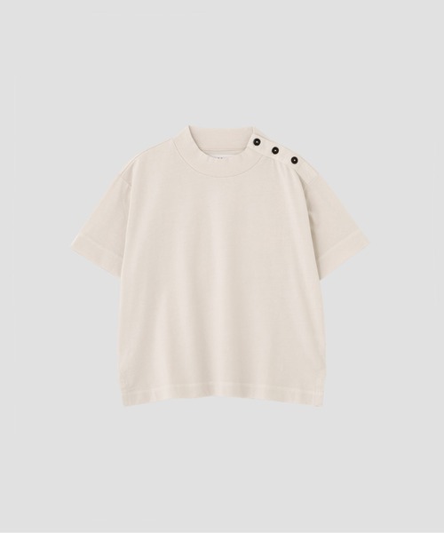 MHL.（エムエイチエル）の「GARMENT DYED TOUGH COTTON LINE（Tシャツ/カットソー・レディース・オフホワイト/ライトブルー/ネイビー・2）」の10枚目の写真