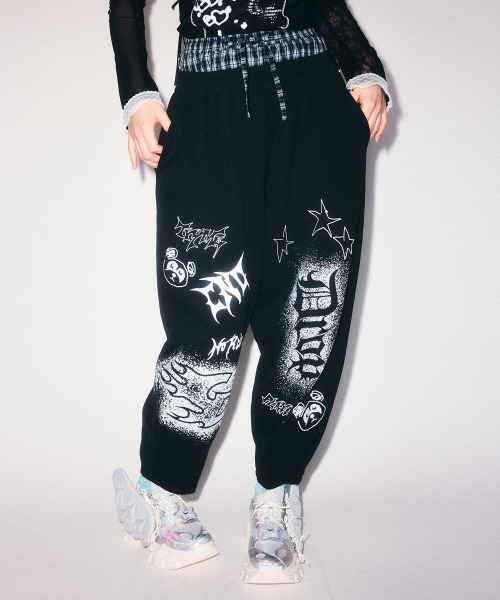 GRAFFITI LAYERED SWEAT パンツ（スウェットパンツ）｜Candy Stripper