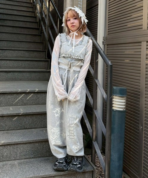 Candy Stripper（キャンディストリッパー）の「GRAFFITI LAYERED SWEAT パンツ（スウェットパンツ・レディース・ヘザーグレー/ブラック/グレー・FREE）」の13枚目の写真