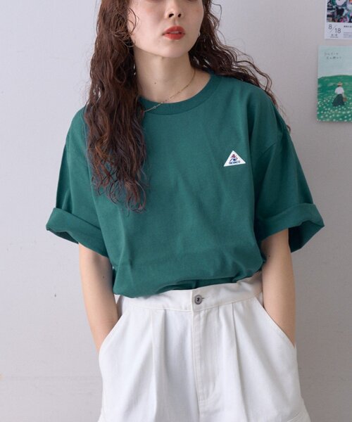 GEVACO（ゲバコ）の「【GEVACO/ゲバコ】【CIAOPANICTYPY限定商品】汗染み防止抗菌防臭ワンポイントワッペンTEE（Tシャツ/カットソー・レディース・グリーン/ブラウン/オフホワイト/ブラック/チャコールグレー/グレー/マスタード・LARGE/MEDIUM/X-LARGE）」の6枚目の写真