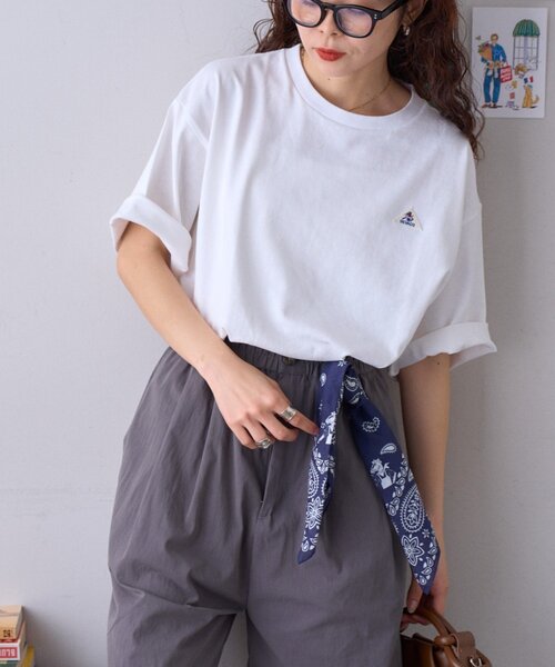 GEVACO（ゲバコ）の「【GEVACO/ゲバコ】【CIAOPANICTYPY限定商品】汗染み防止抗菌防臭ワンポイントワッペンTEE（Tシャツ/カットソー・レディース・グリーン/ブラウン/オフホワイト/ブラック/チャコールグレー/グレー/マスタード・LARGE/MEDIUM/X-LARGE）」の15枚目の写真