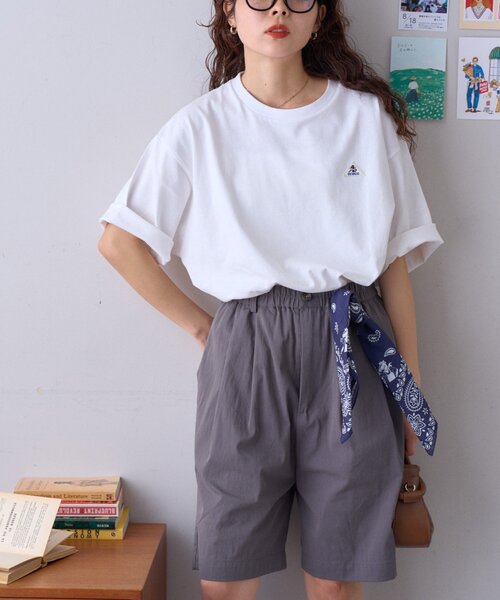 GEVACO（ゲバコ）の「【GEVACO/ゲバコ】【CIAOPANICTYPY限定商品】汗染み防止抗菌防臭ワンポイントワッペンTEE（Tシャツ/カットソー・レディース・グリーン/ブラウン/オフホワイト/ブラック/チャコールグレー/グレー/マスタード・LARGE/MEDIUM/X-LARGE）」の14枚目の写真