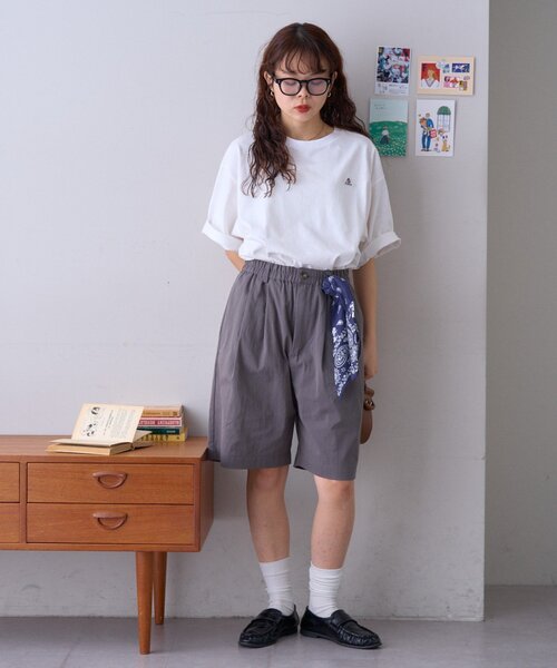 GEVACO（ゲバコ）の「【GEVACO/ゲバコ】【CIAOPANICTYPY限定商品】汗染み防止抗菌防臭ワンポイントワッペンTEE（Tシャツ/カットソー・レディース・グリーン/ブラウン/オフホワイト/ブラック/チャコールグレー/グレー/マスタード・LARGE/MEDIUM/X-LARGE）」の12枚目の写真