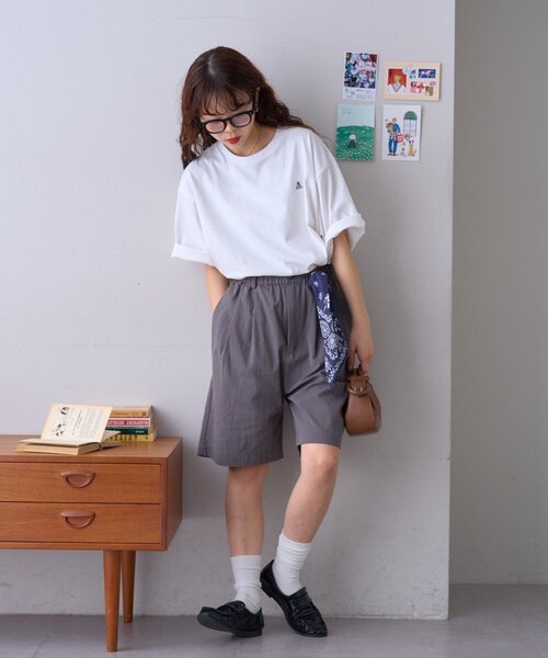 GEVACO（ゲバコ）の「【GEVACO/ゲバコ】【CIAOPANICTYPY限定商品】汗染み防止抗菌防臭ワンポイントワッペンTEE（Tシャツ/カットソー・レディース・グリーン/ブラウン/オフホワイト/ブラック/チャコールグレー/グレー/マスタード・LARGE/MEDIUM/X-LARGE）」の11枚目の写真