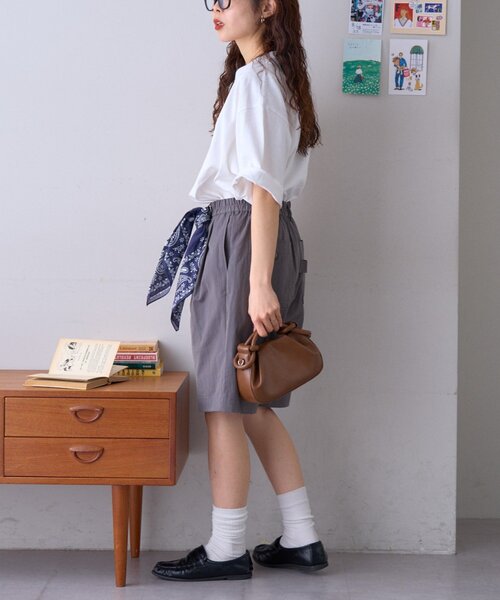 GEVACO（ゲバコ）の「【GEVACO/ゲバコ】【CIAOPANICTYPY限定商品】汗染み防止抗菌防臭ワンポイントワッペンTEE（Tシャツ/カットソー・レディース・グリーン/ブラウン/オフホワイト/ブラック/チャコールグレー/グレー/マスタード・LARGE/MEDIUM/X-LARGE）」の10枚目の写真