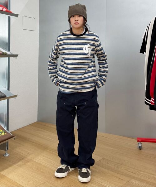 EXTRAORDINARY（エクストラオーディナリー）の「GOTHIC LOGO STRIPE LS TEE BLUE（Tシャツ/カットソー・メンズ・その他・LARGE/X-LARGE/MEDIUM）」の7枚目の写真