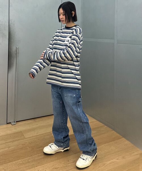 EXTRAORDINARY（エクストラオーディナリー）の「GOTHIC LOGO STRIPE LS TEE BLUE（Tシャツ/カットソー・メンズ・その他・LARGE/X-LARGE/MEDIUM）」の9枚目の写真