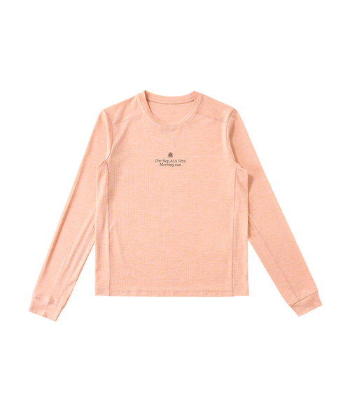 BUTTON SEOUL（ボタンソウル）の「[ウィメンズ] エアライトバックグラフィックモーニングランロングスリーブ (7 COLOR)（Tシャツ/カットソー・レディース・オリーブ/ブラック/ピンク/ブラウン/オレンジ/パープル/レモンイエロー・SMALL/MEDIUM/LARGE）」の6枚目の写真