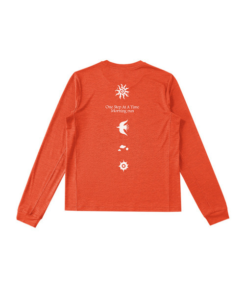BUTTON SEOUL（ボタンソウル）の「[ウィメンズ] エアライトバックグラフィックモーニングランロングスリーブ (7 COLOR)（Tシャツ/カットソー・レディース・オリーブ/ブラック/ピンク/ブラウン/オレンジ/パープル/レモンイエロー・SMALL/MEDIUM/LARGE）」の10枚目の写真