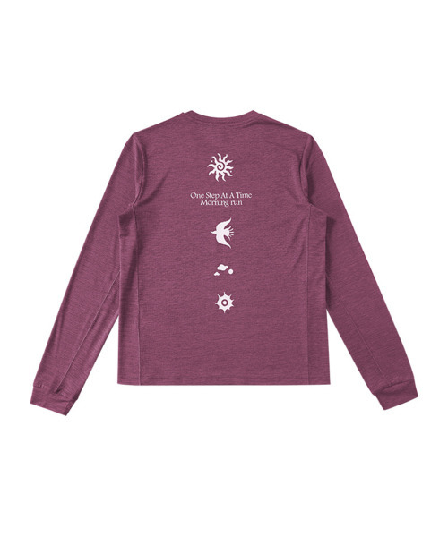 BUTTON SEOUL（ボタンソウル）の「[ウィメンズ] エアライトバックグラフィックモーニングランロングスリーブ (7 COLOR)（Tシャツ/カットソー・レディース・オリーブ/ブラック/ピンク/ブラウン/オレンジ/パープル/レモンイエロー・SMALL/MEDIUM/LARGE）」の14枚目の写真