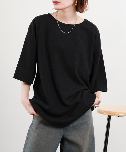 FUNALIVE(ファンアライブ)の「ボートネック半袖クルーネックT(Tシャツ/カットソー・メンズ・グレー/ブラック・M/L)」の15枚目の写真