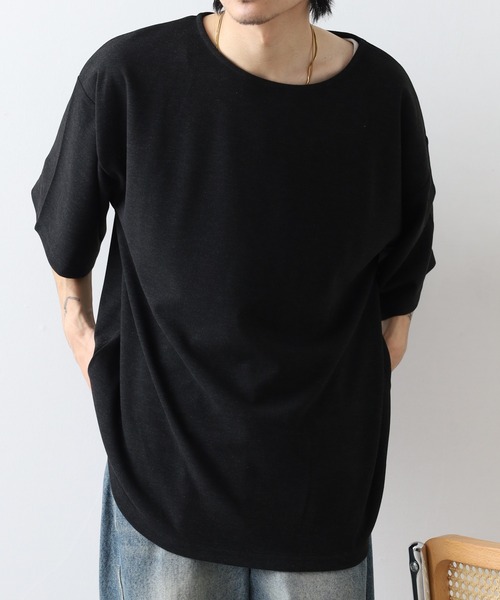 FUNALIVE(ファンアライブ)の「ボートネック半袖クルーネックT(Tシャツ/カットソー・メンズ・グレー/ブラック・M/L)」の5枚目の写真