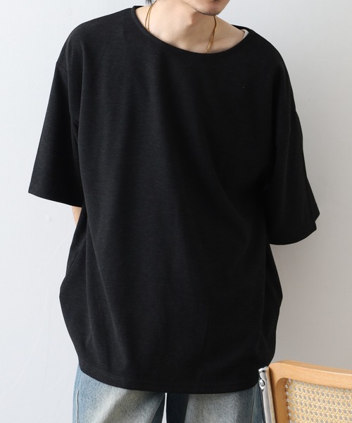 FUNALIVE(ファンアライブ)の「ボートネック半袖クルーネックT(Tシャツ/カットソー・メンズ・グレー/ブラック・M/L)」の6枚目の写真