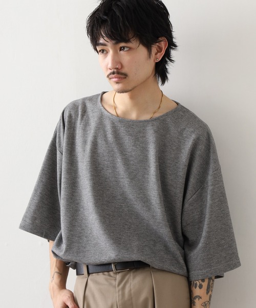 FUNALIVE(ファンアライブ)の「ボートネック半袖クルーネックT(Tシャツ/カットソー・メンズ・グレー/ブラック・M/L)」の9枚目の写真