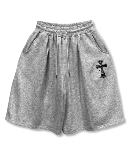 DAMISH(ダミシュ)の「ゴシッククロスワイドバミューダショーツ_グレー(スウェットパンツ・レディース・グレー・OS)」の5枚目の写真