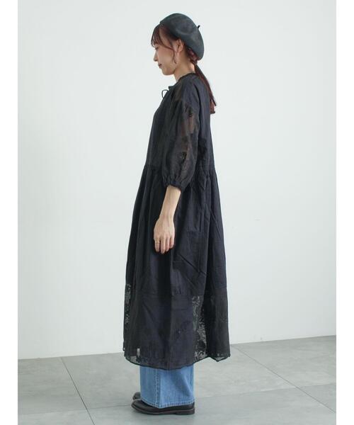 TSUHARU by Samansa Mos2（ツハルバイサマンサモスモス）の「【WEB限定 Sサイズ】オーバーレースパッチワークワンピース（ワンピース・レディース・ホワイト・M）」の2枚目の写真