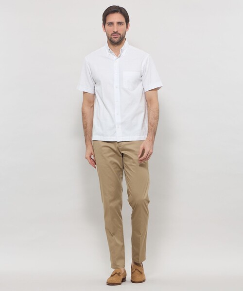 MACKINTOSH LONDON(マッキントッシュ ロンドン)の「【WEB・一部店舗限定】アンドリュージャカード半袖釦ダウンシャツ(シャツ/ブラウス・メンズ・ホワイト/ブルー/ピンク系その他2・XL/L/M)」の4枚目の写真