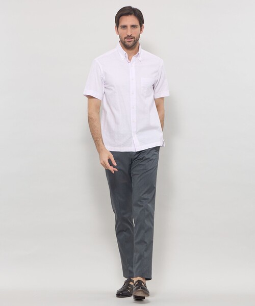 MACKINTOSH LONDON(マッキントッシュ ロンドン)の「【WEB・一部店舗限定】アンドリュージャカード半袖釦ダウンシャツ(シャツ/ブラウス・メンズ・ホワイト/ブルー/ピンク系その他2・XL/L/M)」の5枚目の写真