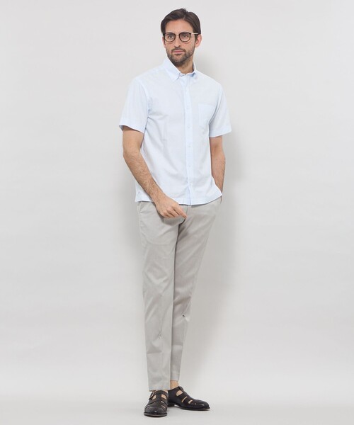 MACKINTOSH LONDON(マッキントッシュ ロンドン)の「【WEB・一部店舗限定】アンドリュージャカード半袖釦ダウンシャツ(シャツ/ブラウス・メンズ・ホワイト/ブルー/ピンク系その他2・XL/L/M)」の6枚目の写真