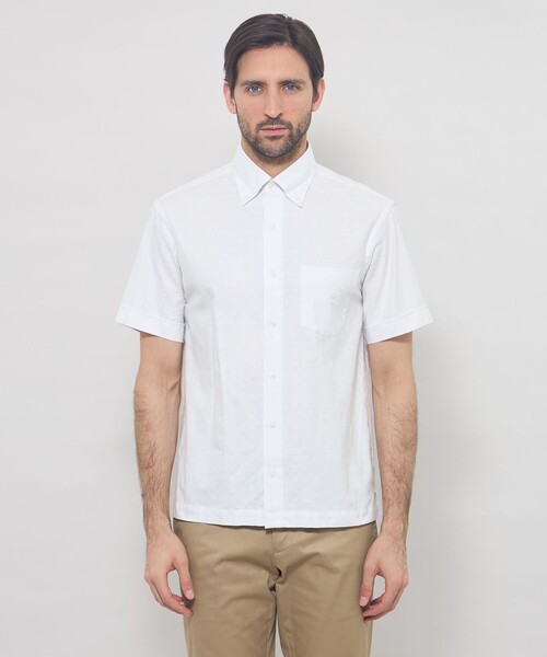 MACKINTOSH LONDON(マッキントッシュ ロンドン)の「【WEB・一部店舗限定】アンドリュージャカード半袖釦ダウンシャツ(シャツ/ブラウス・メンズ・ホワイト/ブルー/ピンク系その他2・XL/L/M)」の7枚目の写真