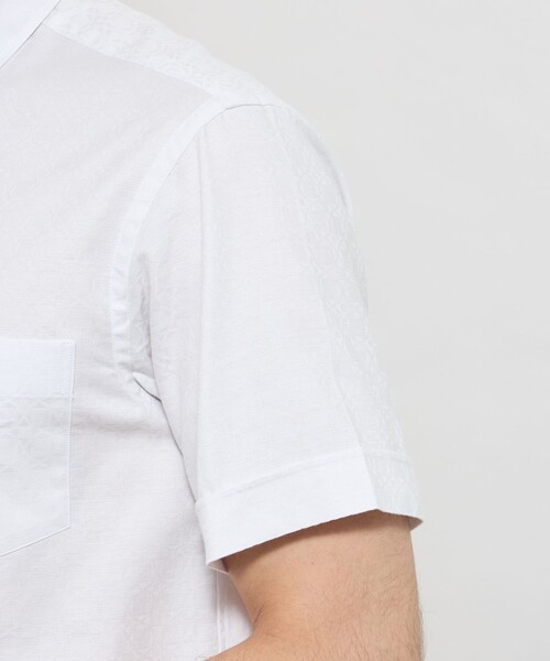 MACKINTOSH LONDON(マッキントッシュ ロンドン)の「【WEB・一部店舗限定】アンドリュージャカード半袖釦ダウンシャツ(シャツ/ブラウス・メンズ・ホワイト/ブルー/ピンク系その他2・XL/L/M)」の10枚目の写真