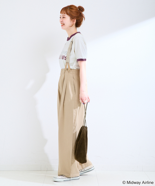 B.C STOCK(ベーセーストック)の「GOOD ROCK SPEED / グッドロックスピード Midway Airlines RingerT(Tシャツ/カットソー・レディース・ホワイト・FREE)」の3枚目の写真