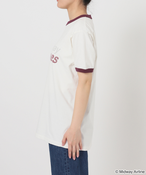 B.C STOCK(ベーセーストック)の「GOOD ROCK SPEED / グッドロックスピード Midway Airlines RingerT(Tシャツ/カットソー・レディース・ホワイト・FREE)」の10枚目の写真