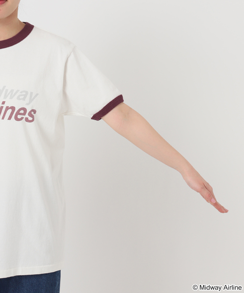 B.C STOCK(ベーセーストック)の「GOOD ROCK SPEED / グッドロックスピード Midway Airlines RingerT(Tシャツ/カットソー・レディース・ホワイト・FREE)」の13枚目の写真