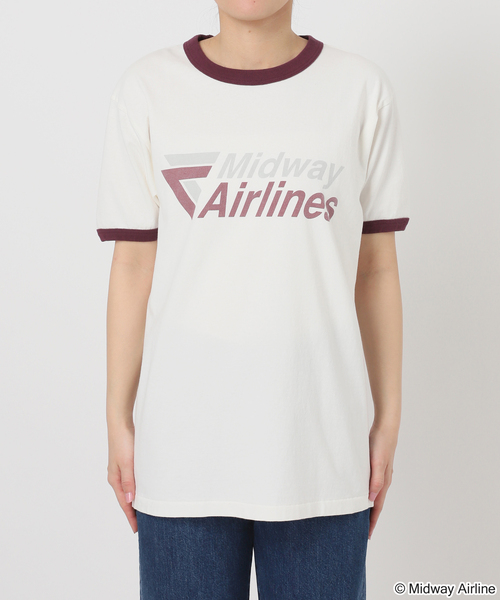 B.C STOCK(ベーセーストック)の「GOOD ROCK SPEED / グッドロックスピード Midway Airlines RingerT(Tシャツ/カットソー・レディース・ホワイト・FREE)」の15枚目の写真