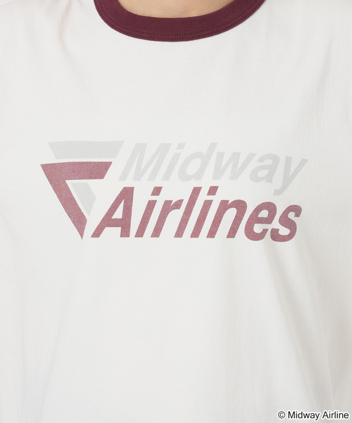 B.C STOCK(ベーセーストック)の「GOOD ROCK SPEED / グッドロックスピード Midway Airlines RingerT(Tシャツ/カットソー・レディース・ホワイト・FREE)」の16枚目の写真