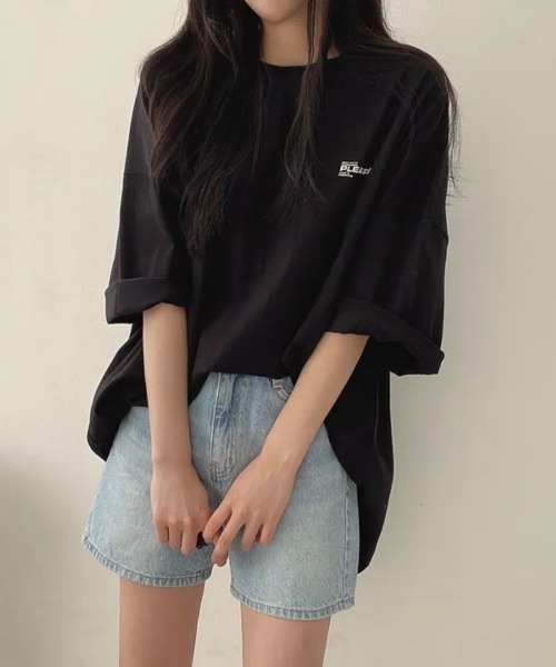 LETee(レティー)の「ゆるっとシルエットでこなれ感♪大人カジュアルに決まるビッグTシャツ(Tシャツ/カットソー・レディース・ダークグレー/ブラック/カーキ・FREE)」の6枚目の写真
