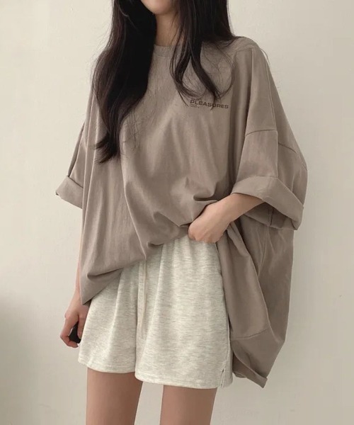 LETee(レティー)の「ゆるっとシルエットでこなれ感♪大人カジュアルに決まるビッグTシャツ(Tシャツ/カットソー・レディース・ダークグレー/ブラック/カーキ・FREE)」の15枚目の写真