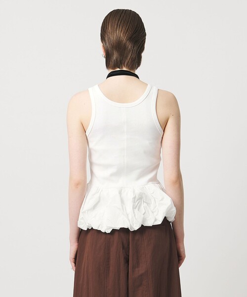 ASTRAET(アストラット)の「<ASTRAET>フライスxタフタ タンクトップ(Tシャツ/カットソー・レディース・ホワイト/ブラック・FREE)」の19枚目の写真