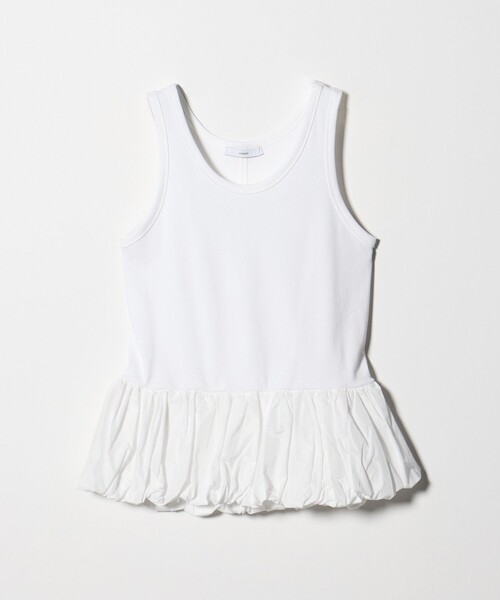 ASTRAET(アストラット)の「<ASTRAET>フライスxタフタ タンクトップ(Tシャツ/カットソー・レディース・ホワイト/ブラック・FREE)」の6枚目の写真