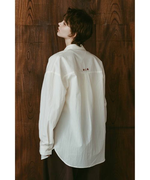 Knuth Marf(クヌースマーフ)の「embroidered shirt(unisex)(シャツ/ブラウス・レディース・ブラック/アイボリー/ストライプ・FREE)」の10枚目の写真