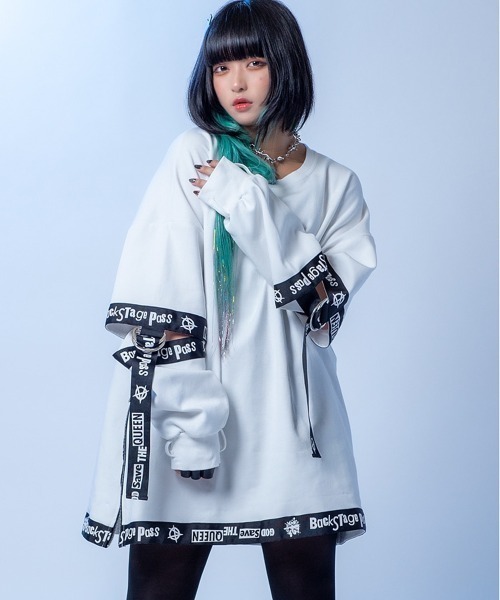 BACKSTAGE PASS（バックステージパス）の「MUMMY(マミー)2WAY ビッグシルエット パラシュートデザイン  カットソー（Tシャツ/カットソー・メンズ・ライム/ホワイト/ピンク/パープル系その他・FREE）」の5枚目の写真