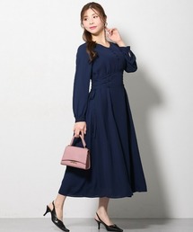 Nissen glamor | 【大きい胸専用】サイドレースアップ・シフォンワンピース(ワンピース)