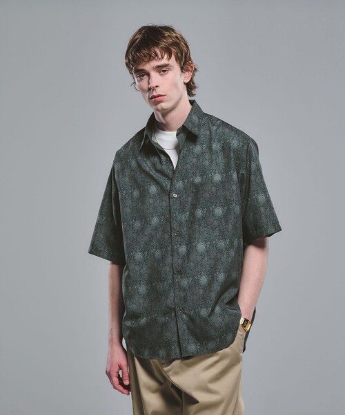 green label relaxing(グリーンレーベルリラクシング)の「William Morris ジャストルーズ 半袖 シャツ(シャツ/ブラウス・メンズ・ダークグリーン/ネイビー/グレー系・S/XL/L/M)」の21枚目の写真