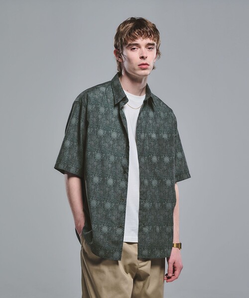 green label relaxing(グリーンレーベルリラクシング)の「William Morris ジャストルーズ 半袖 シャツ(シャツ/ブラウス・メンズ・ダークグリーン/ネイビー/グレー系・S/XL/L/M)」の22枚目の写真
