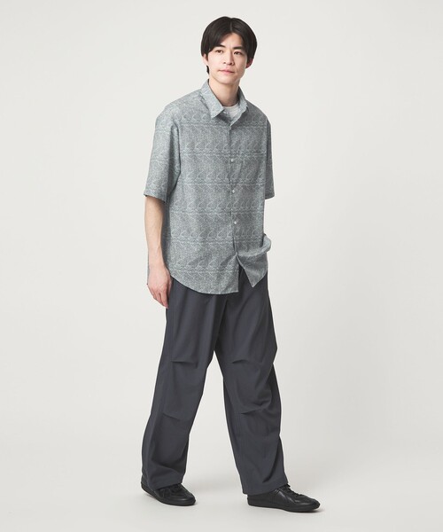 green label relaxing(グリーンレーベルリラクシング)の「William Morris ジャストルーズ 半袖 シャツ(シャツ/ブラウス・メンズ・ダークグリーン/ネイビー/グレー系・S/XL/L/M)」の6枚目の写真