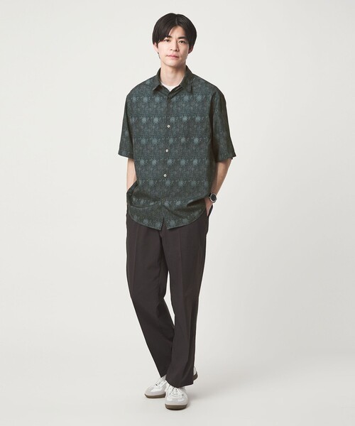 green label relaxing(グリーンレーベルリラクシング)の「William Morris ジャストルーズ 半袖 シャツ(シャツ/ブラウス・メンズ・ダークグリーン/ネイビー/グレー系・S/XL/L/M)」の8枚目の写真